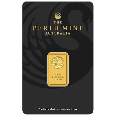 מטיל זהב 5 גרם Perth Mint במארז ביטחון