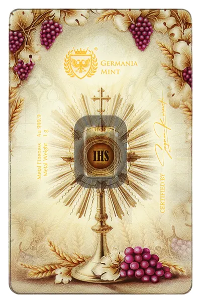 מטיל זהב 1 גרם בריטניה במארז ביטחון (אריזה חדשה) - צד אחורי