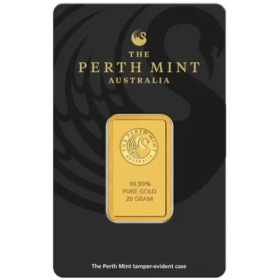 מטיל זהב 20 גרם Perth Mint במארז ביטחון
