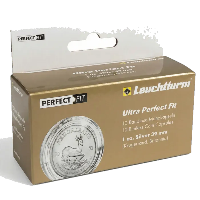 מארז 10 קפסולות ULTRA Perfect Fit למטבעות 39.00 מ"מ Leuchtturm
