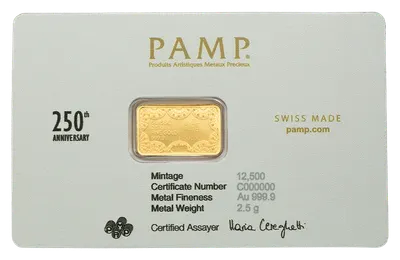 מטיל זהב 2.5 גרם PAMP ליידי פורטונה - צד אחורי