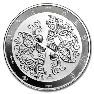 מזל תאומים Zodiac מטבע כסף 1 אונקיה 2024