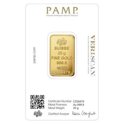 מטיל זהב 20 גרם PAMP ליידי פורטונה - צד אחורי