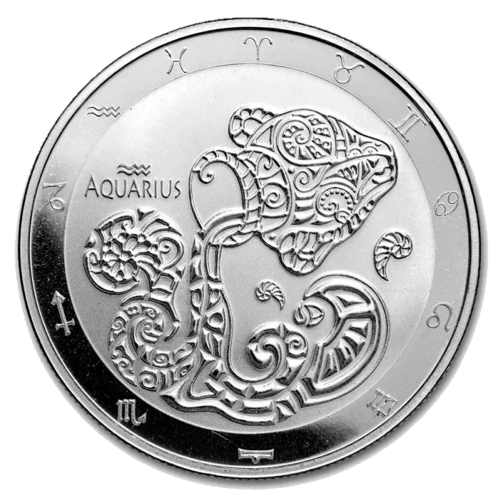 מזל דלי Zodiac מטבע כסף 1 אונקיה 2024