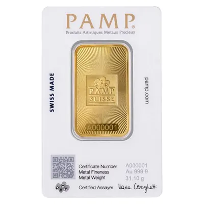 מטיל זהב 1 אונקיה PAMP Suisse קלאסי - צד אחורי