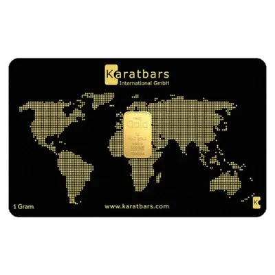 מטיל זהב 1 גרם Karatbars בכרטיס ביטחון