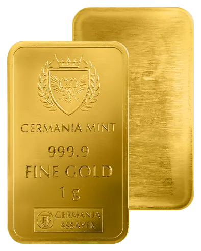 מטיל זהב 1 גרם Germania Mint (במארז ביטחון)