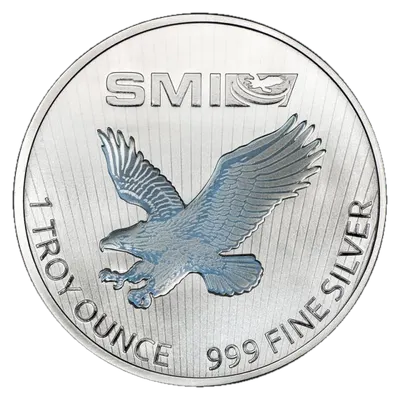 מרקורי ראונד כסף 1 אונקיה SMI - צד הכיתוב