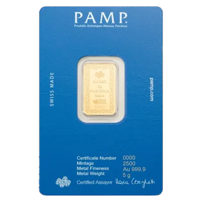 מטיל זהב 5 גרם מגן דוד PAMP - צד אחורי