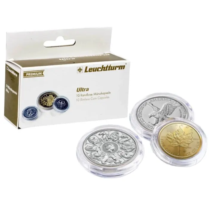מארז 10 קפסולות ULTRA למטבעות עד 41 מ"מ Leuchtturm