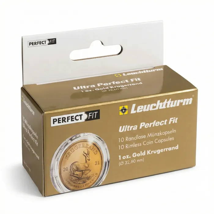 מארז 10 קפסולות ULTRA Perfect Fit למטבעות 32.80 מ"מ Leuchtturm