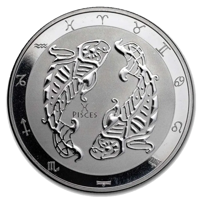 מזל דגים Zodiac מטבע כסף 1 אונקיה 2024