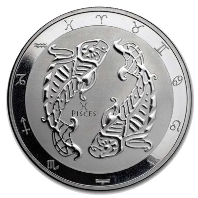 מזל דגים Zodiac מטבע כסף 1 אונקיה 2024