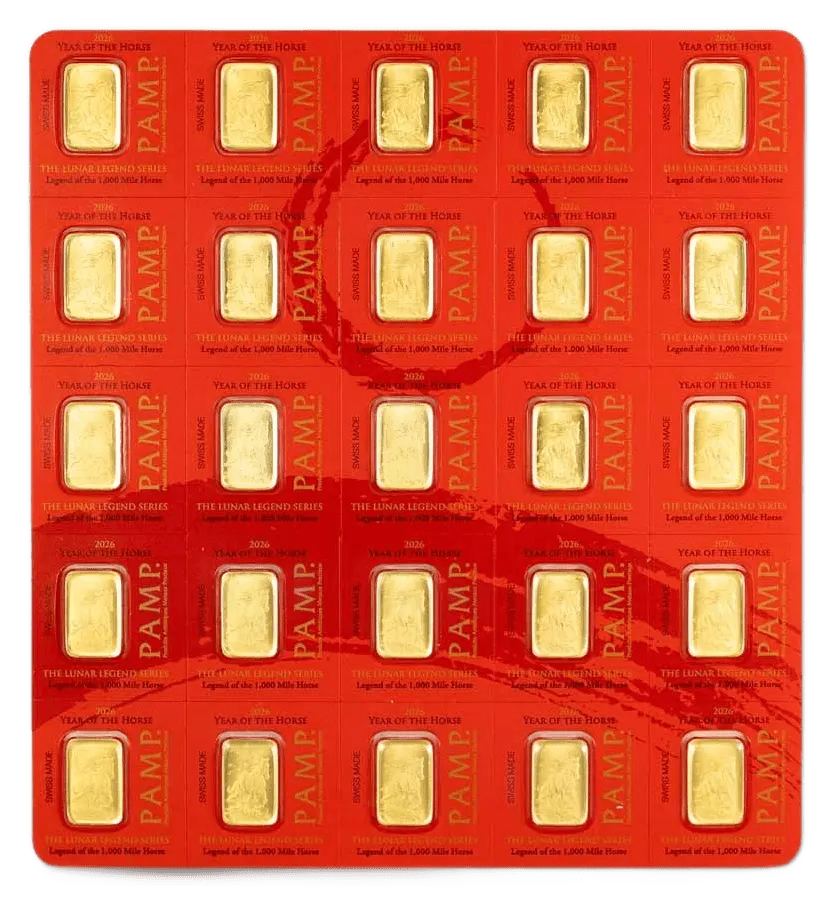 סט 25 מטילי זהב 1 גרם PAMP שנת הסוס