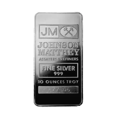 מטיל כסף 10 אונקיות Johnson Mattey