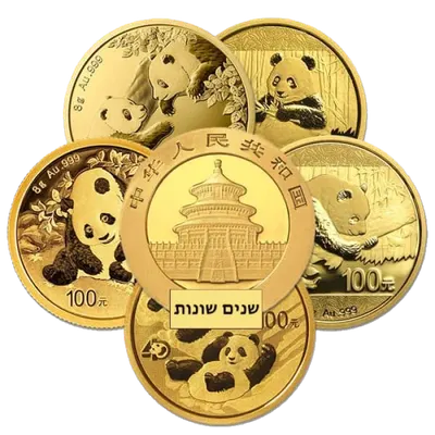 פנדה מטבע זהב 8 גרם (שנים שונות)