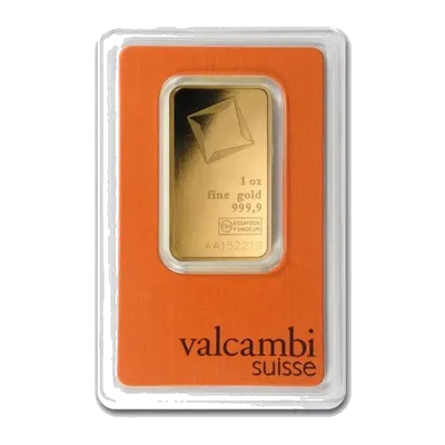 מטיל זהב 1 אונקיה Valcambi במארז ביטחון